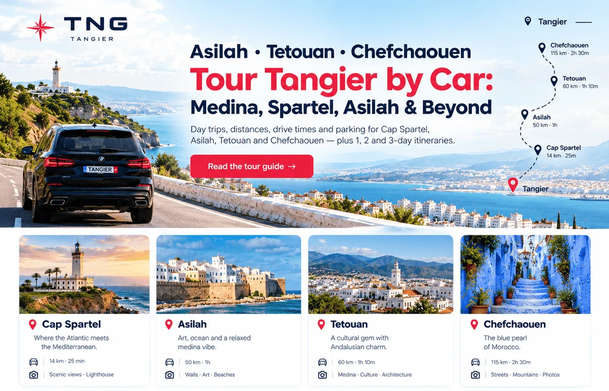 Descubre Tánger en coche: medina, Espartel, Asilah